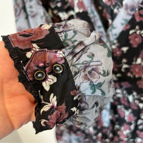 Free People Womens Sheila Floral Jumpsuit Romper Long Sleeve Lightweight Medium‎ - Picture 10 of 16